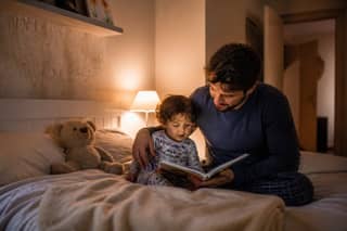 Ritual de sueño tranquilo en casa tras la vuelta de vacaciones con los abuelos