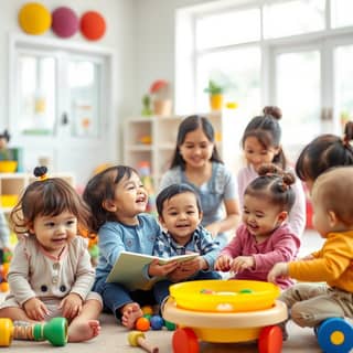 Niños aprendiendo inglés en una guardería española