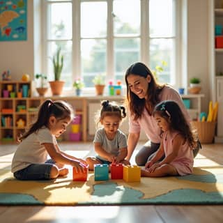 Niños jugando en una guardería española