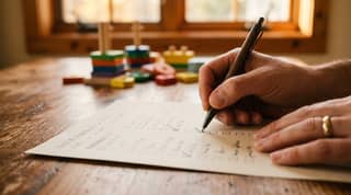 Madre revisa en casa el calendario de elecciones al consejo escolar de la escuela infantil