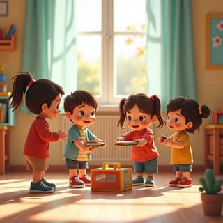 Niños jugando en una guardería española