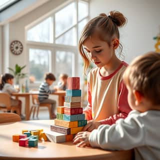 Niños jugando de forma autónoma en una guardería española