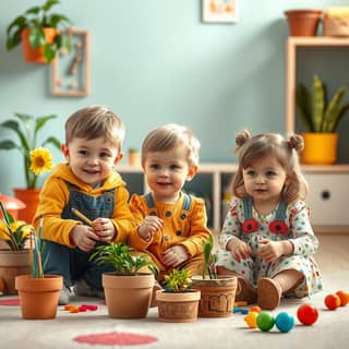 Guardería con mobiliario adaptado a niños y zonas de juego organizadas