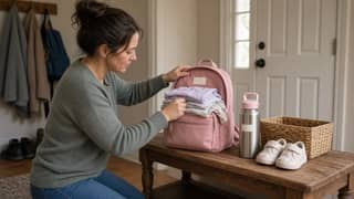 Preparación de la mochila de la guardería el domingo por la tarde antes del lunes