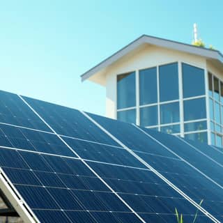 Paneles solares en el techo de una guardería