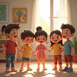 Niños jugando en una guardería española