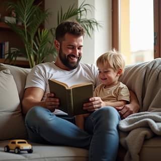 Padre y niño compartiendo un momento juntos