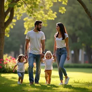 Familia española disfrutando de tiempo libre