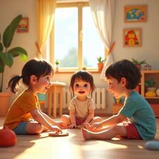 Niño jugando en una guardería española