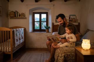 Ritual de sueño tranquilo en casa: cuento corto antes de dormir en agosto