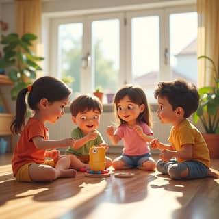 Niños jugando en una guardería española