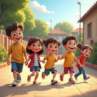 Grupo de niños felices en una guardería española