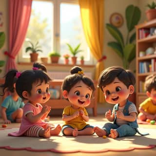 Grupo de niños jugando en una guardería española