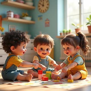 Niños jugando en una guardería española