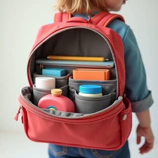 Mochila con múltiples compartimentos para guardería