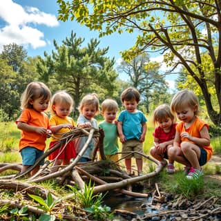 Familia disfrutando de un picnic en la naturaleza