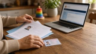 Familia preparando documentación de admisión para escuela infantil en Navarra