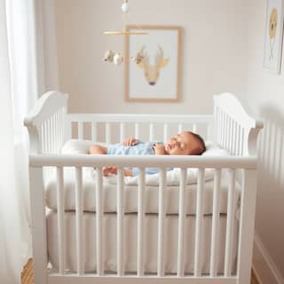 Bebé durmiendo plácidamente en su cuna
